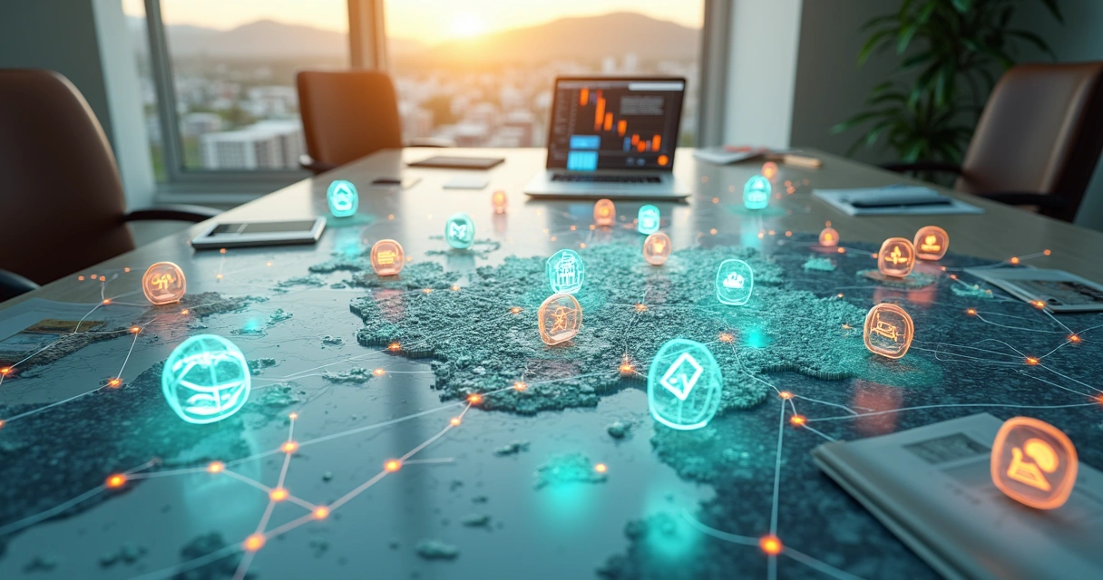 Mapa de Jundiaí com integração de canais de marketing on e offline