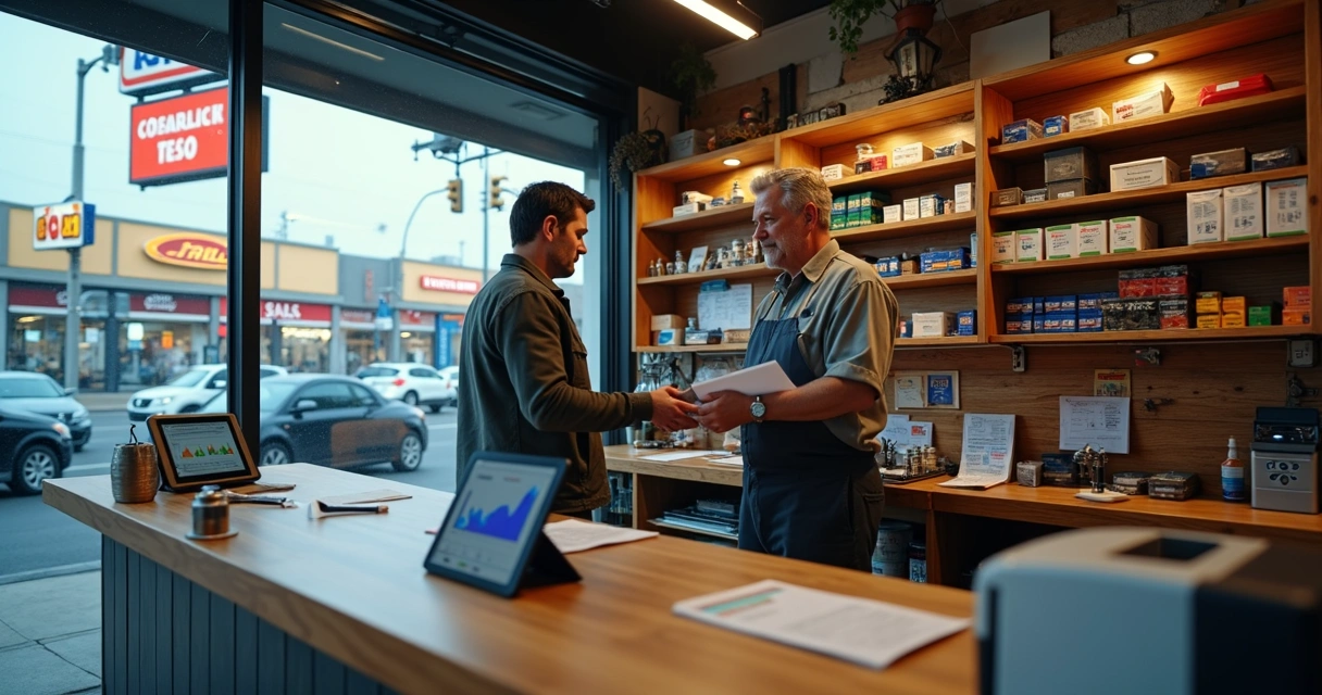 Pequena loja de autopeças usando tecnologia para competir no mercado